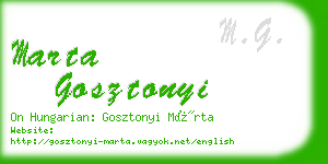 marta gosztonyi business card